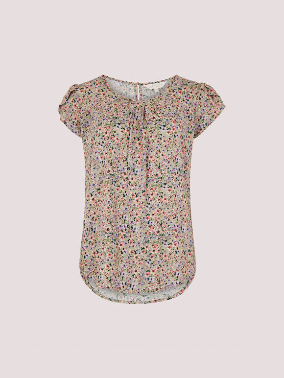Watercolour Tulip Sleeve Top, Mint, large