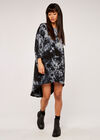 Tie Dye Oversized Dress, Dark Grey - Charcoal, large