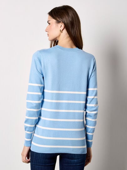 Stripe Embroidered Hearts Jumper