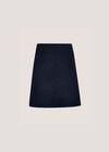 Knitted A-Line Mini Skirt, Navy, large