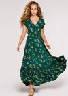 Flower Maxi Dress, Green, large