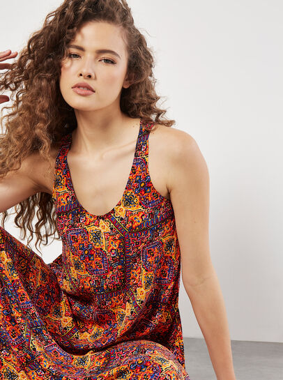 Hexagon Mandala Midi Dress