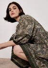 Paisley Print Mini Dress, Khaki, large