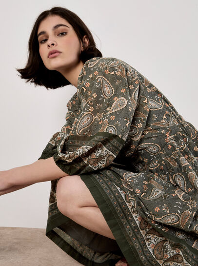 Paisley Print Mini Dress