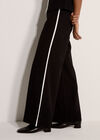 Jersey Crepe Stripe Wide-Leg Trousers, Black, large