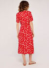 Falling Leaves Wrap Dress, Red, large