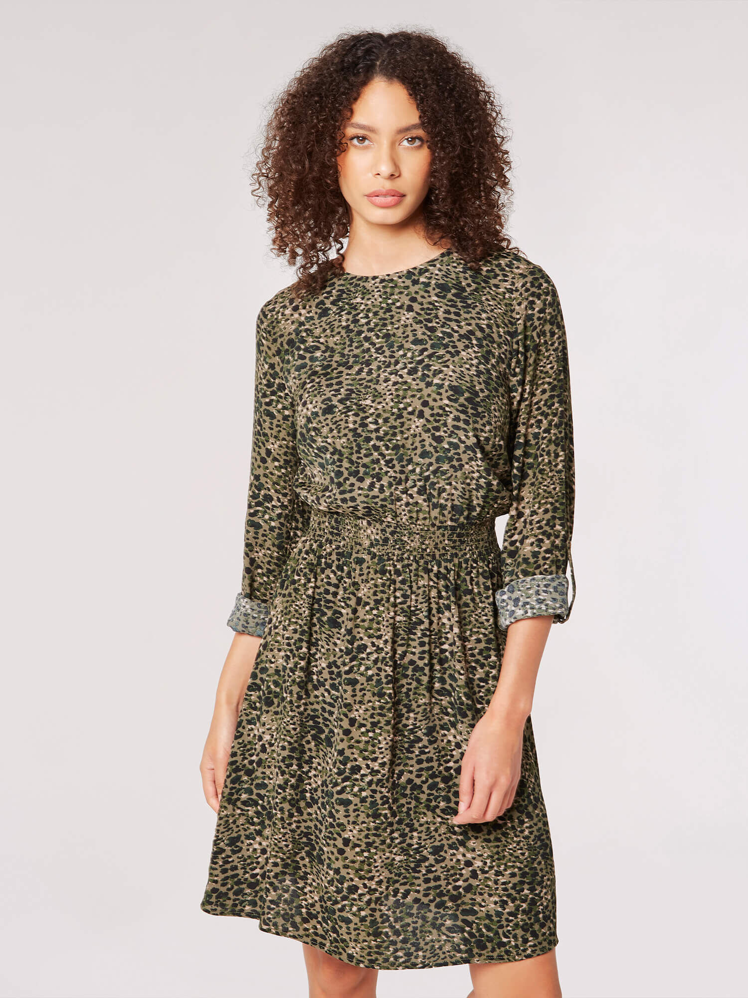 Apricot animal print dress hotsell