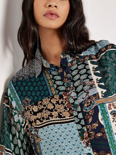 Patchwork Paisley Boxy Shirt