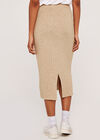 Ribbed Knit Skirt, Stone, large