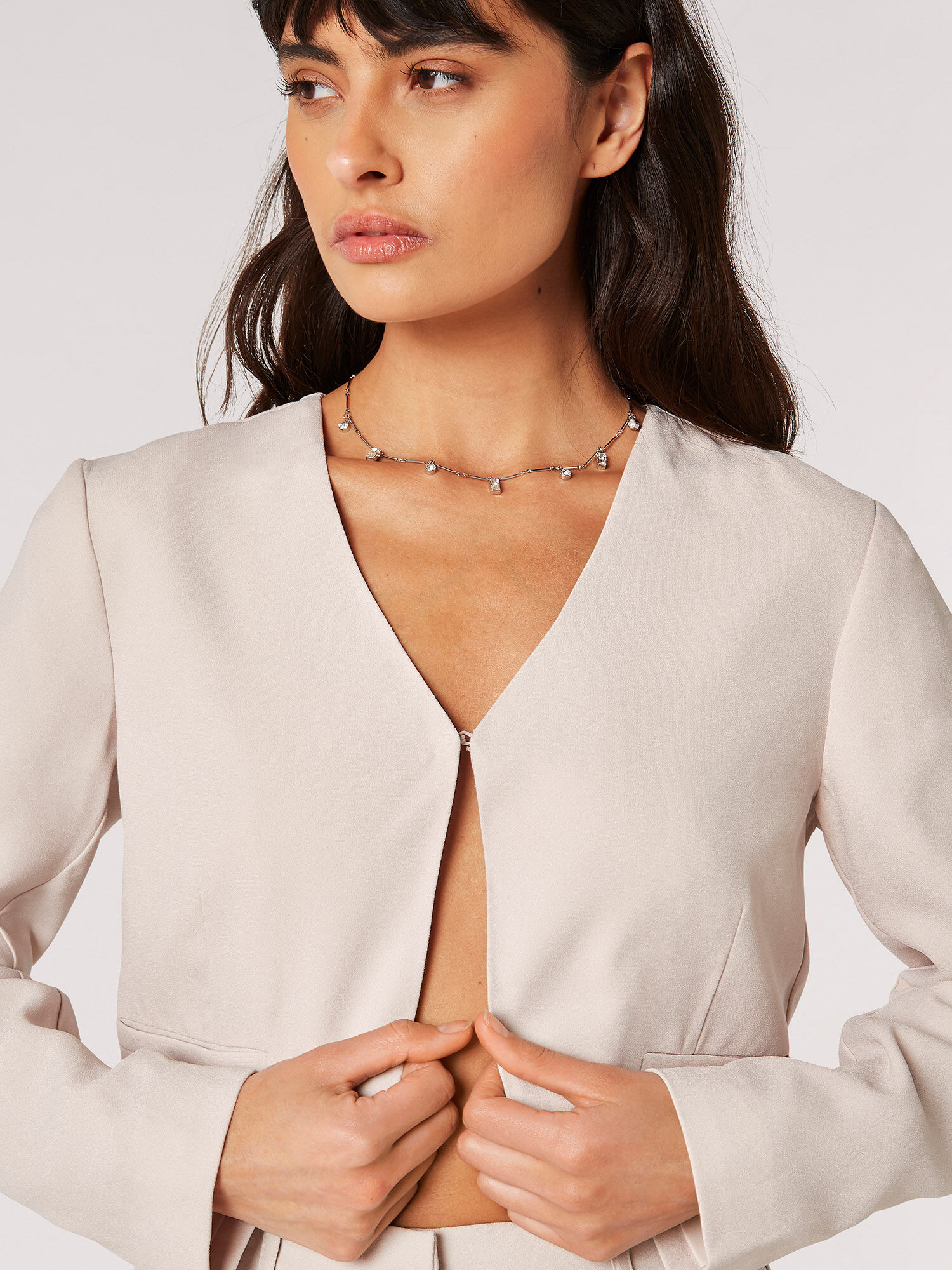 Cropped Bolero Jacket Apricot Clothing