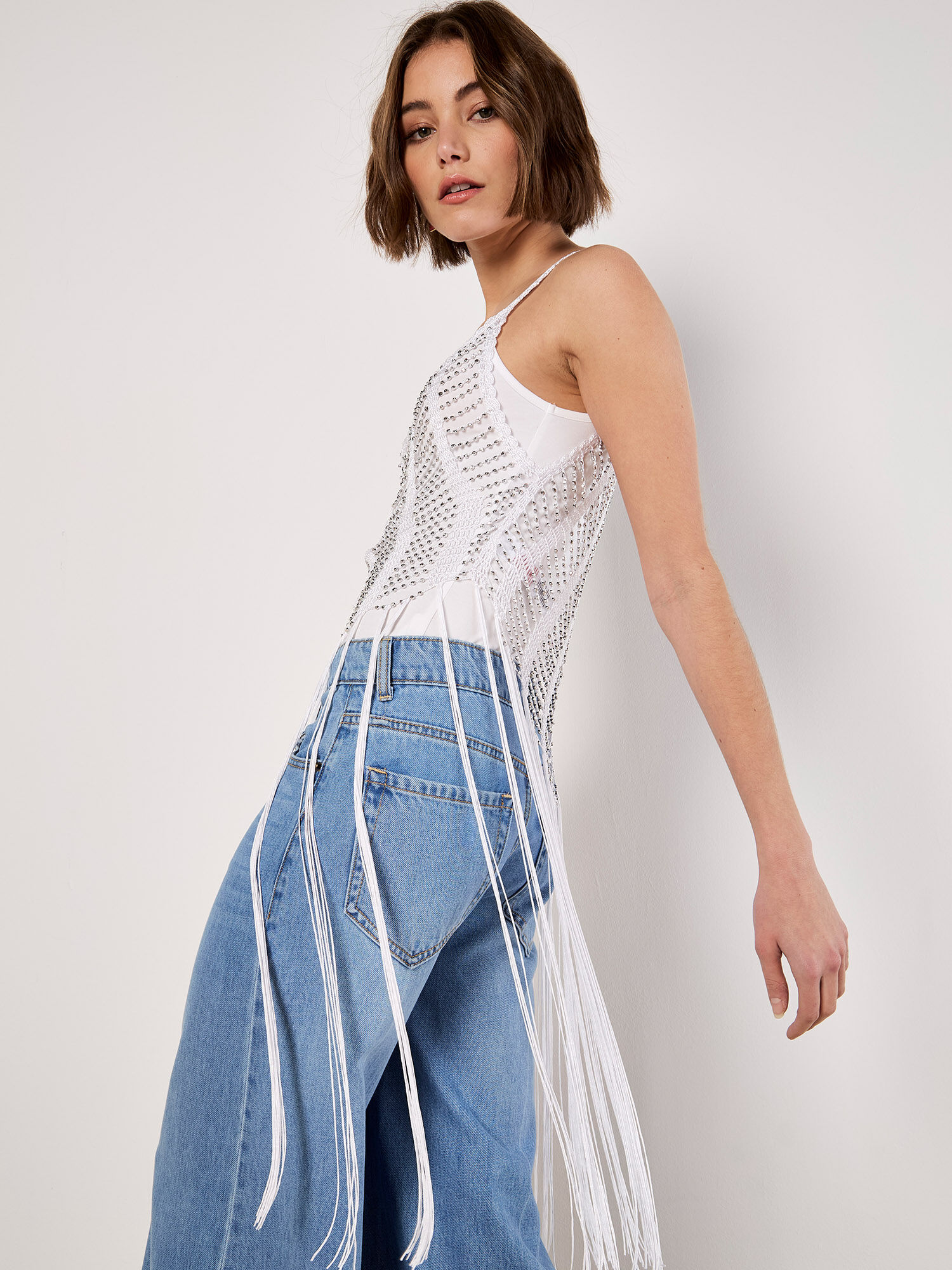 売れ筋商品|||オルセン ニット&セーター アウター レディース Women's Longline Fringe Trim Vest Macadamia melange Joiemont Womens Fringed Knit Vest Top Solid Tassel Vest