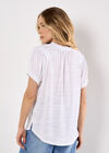 Ruffle Detail Jersey T-Shirt, White, large
