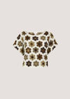 Hexagon Flowers Crochet Top, Rust, large