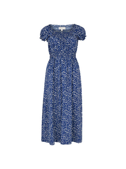 Brush Spot Milkmaid Midi Dress