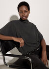 Button Back Soft Knit Top, Dark Grey/Charcoal, large