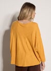 Honeycomb Knit Oversized Top, Mustard, large