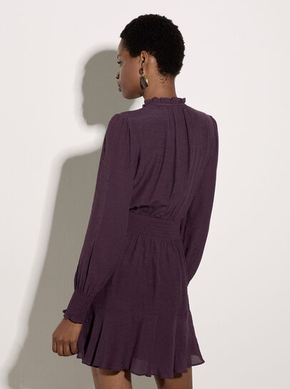 Ruffle Neck Mini Dress
