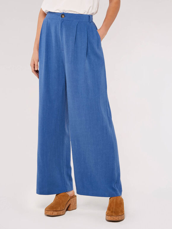 Palazzo Trousers, Blue, large