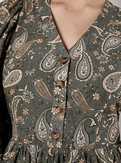 Paisley Print Mini Dress