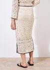 Crochet Circles Midi Skirt, Stone, large