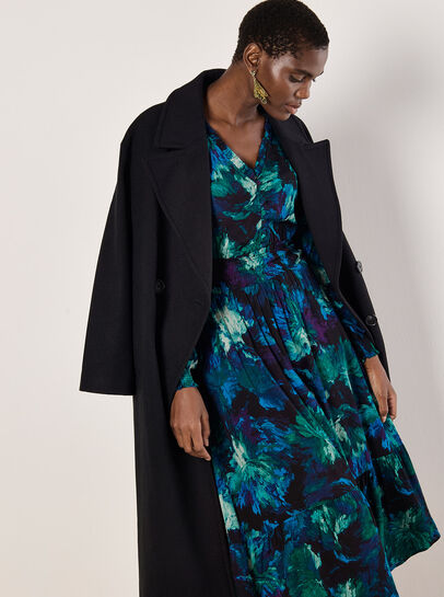 Abstract Floral Midaxi Dress