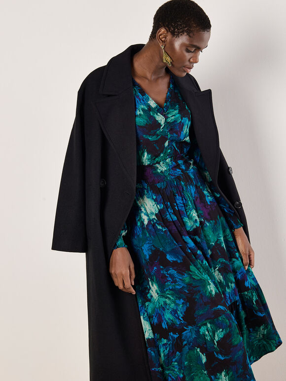 Abstract Floral Midaxi Dress, Green, large