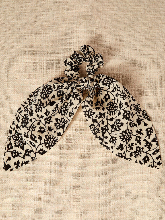 Mono Tails Scrunchie, Black, large
