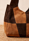 Sac Hobo en patchwork de suède, assorti, grand