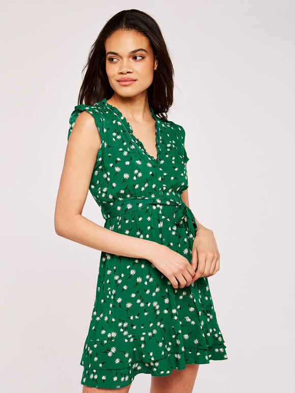 Daisy Ditsy Mini  Dress, Green, large