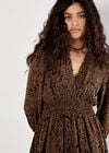 Paisley Ruffle Soft Mini Dress, Rust, large