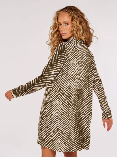Chevron Zebra Mini Shirt Dress