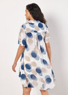 Painted Circles Oversized High-Low Shirt, Navy, large