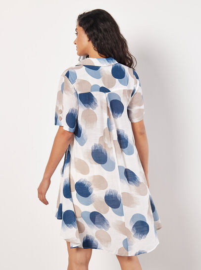 Painted Circles Oversized High-Low Shirt