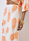 Tropical Leaf Bias Maxi Skirt, Cream, large