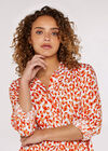 Cheetah High Low Shirt, Coral, large