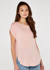 Turn Up Sleeve Top, Pink, large