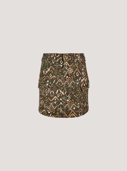 Ikat Denim Mini Skirt
