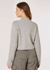 Cable Knit Wrap Jumper, Grey, large