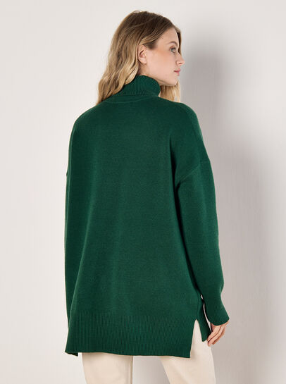 Oversized Tunic Roll Neck Jumper
