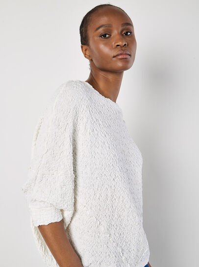 Textured Cotton Blend Top