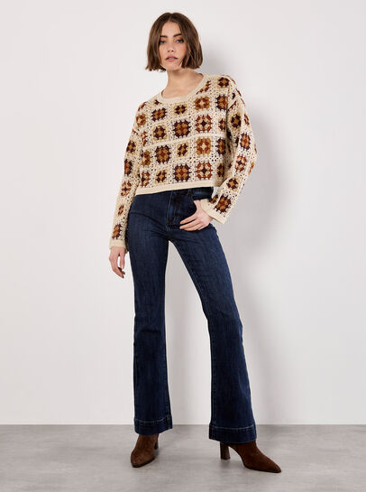 Crochet Squares Cropped Jumper