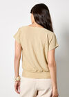 Short Sleeve Jersey Sparkle Top, Gold, large