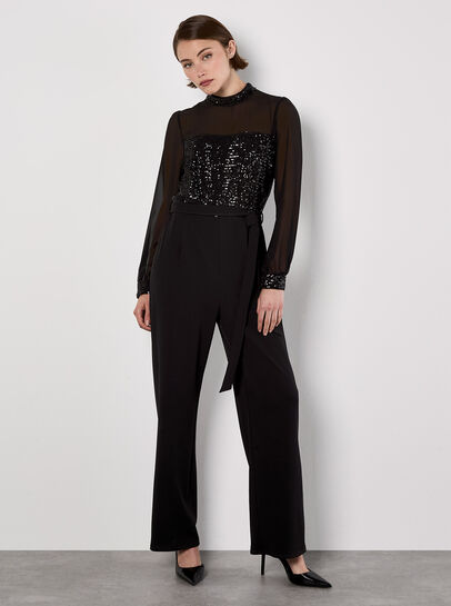 Sequin Bodice Jumpsuit