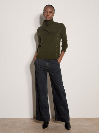 Ribbed Knit Asymmetric Cardigan