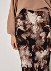 Painterly Floral Slip Maxi Skirt, Grey, large