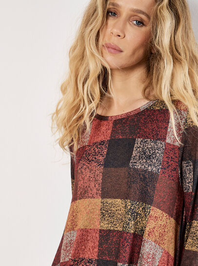 Colourful Patchwork Check Swing Mini Dress