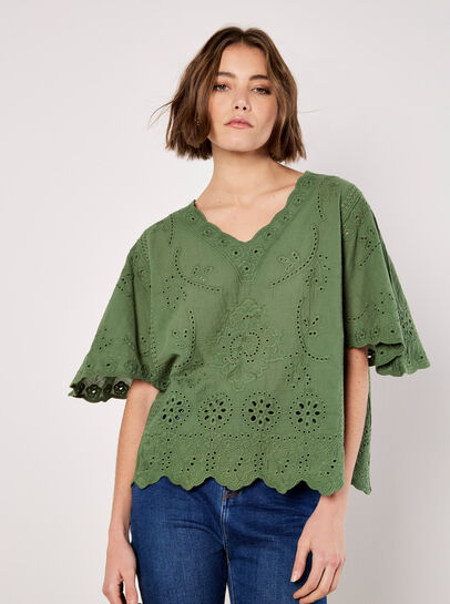 Embroidered Cotton Top