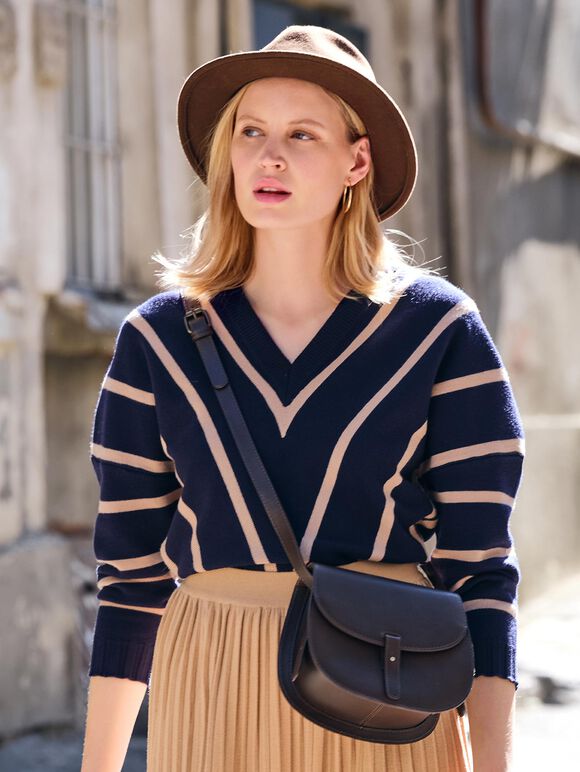 Wool Fedora, Brown, large