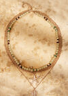 Gold Tone Layered Charm & Bead Necklace, Assorted, large