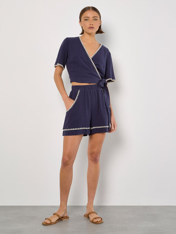 Stitch Detail Linen Blend Co-ord, , large